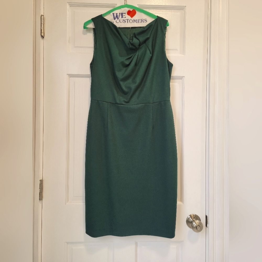 Elie Tahari dress with pleated neckline
